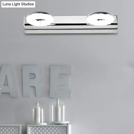 2/3 Head Bathroom Wall Vanity Light with Acrylic Shade - Silver Finish, Warm/White Lighting - Tampa Home & Garden Store