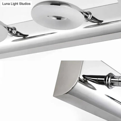 2/3 Head Bathroom Wall Vanity Light with Acrylic Shade - Silver Finish, Warm/White Lighting