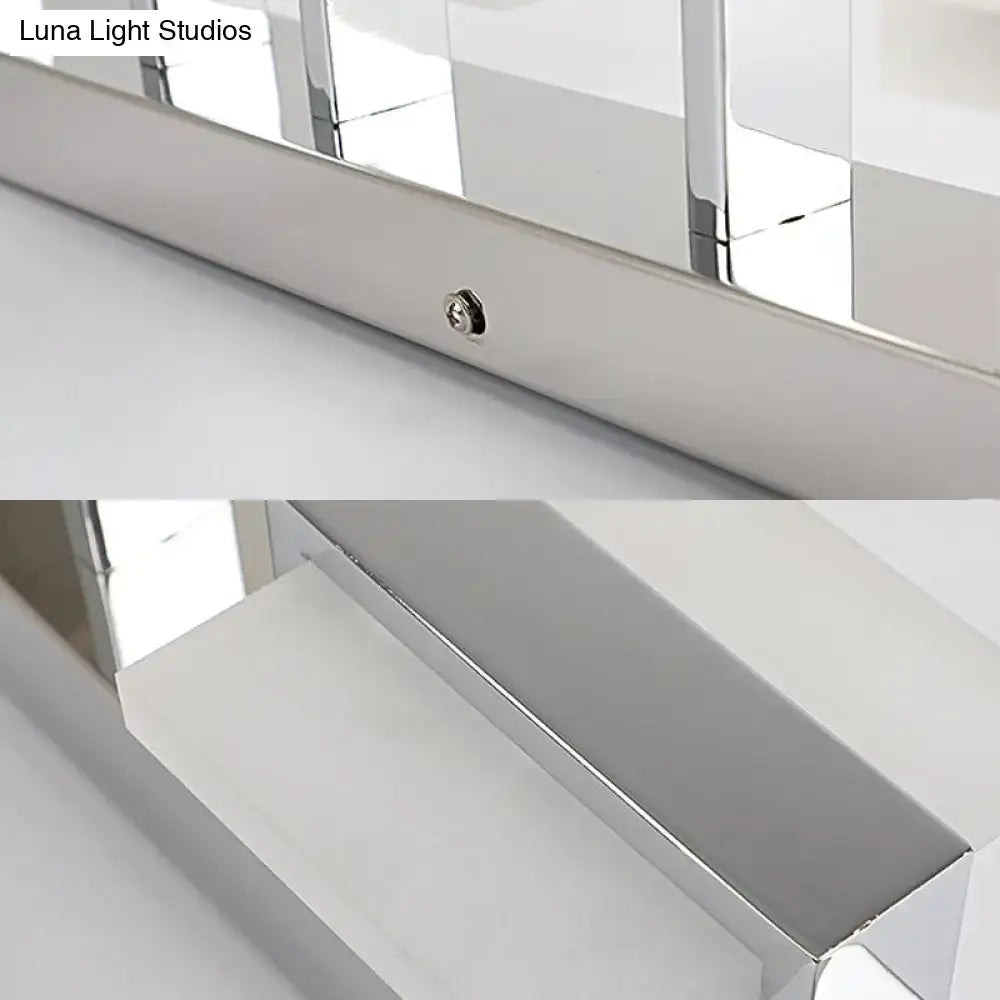 White Acrylic LED Vanity Wall Light: Simple Square Fixture, 3/4 Lights, Bathroom Mirror Lamp