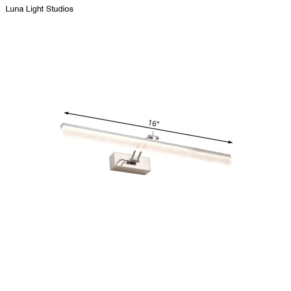 Chrome adjustable LED vanity light bar, 16-inch, wall-mounted with rectangular base Decorbites on Tampa Home & Garden Store