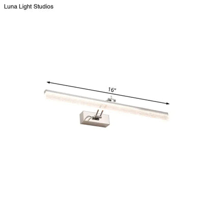 Chrome adjustable LED vanity light bar, 16-inch, wall-mounted with rectangular base Decorbites on Tampa Home & Garden Store