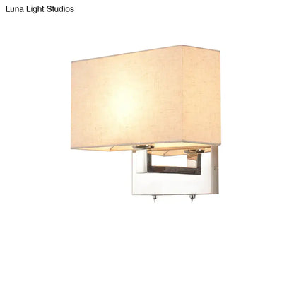 Beige fabric shade 10.5-inch sconce with chrome backplate Decorbites on Tampa Home & Garden Store