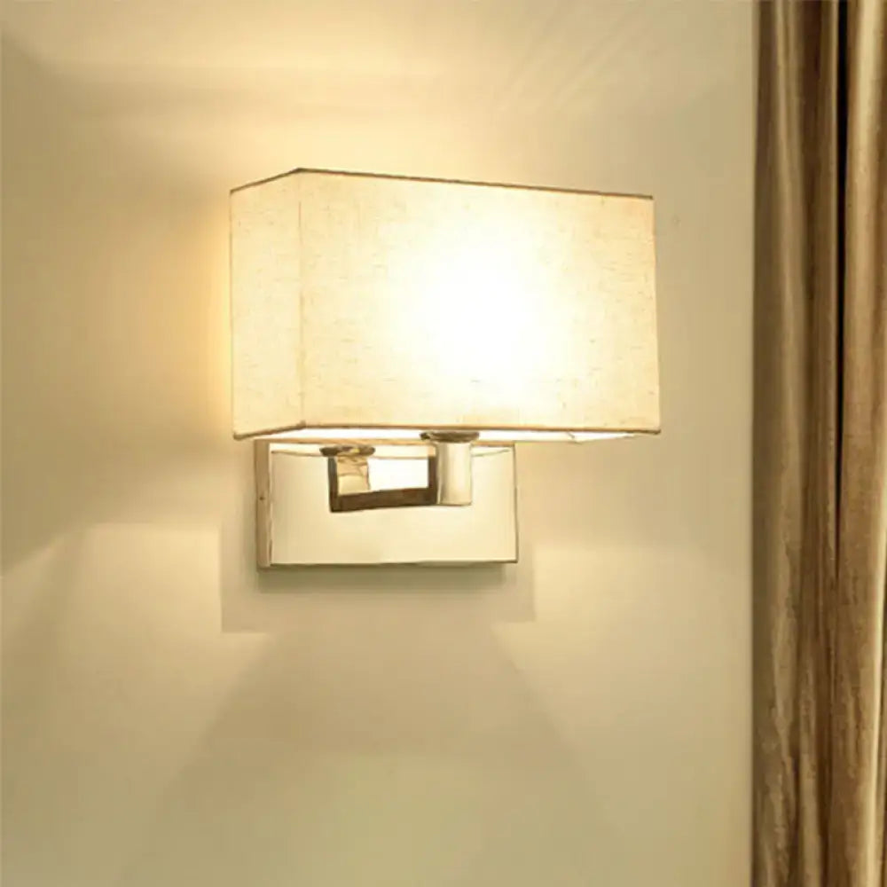 Beige fabric shade 10.5-in sconce chrome backplate Decorbites on Tampa Home & Garden Store