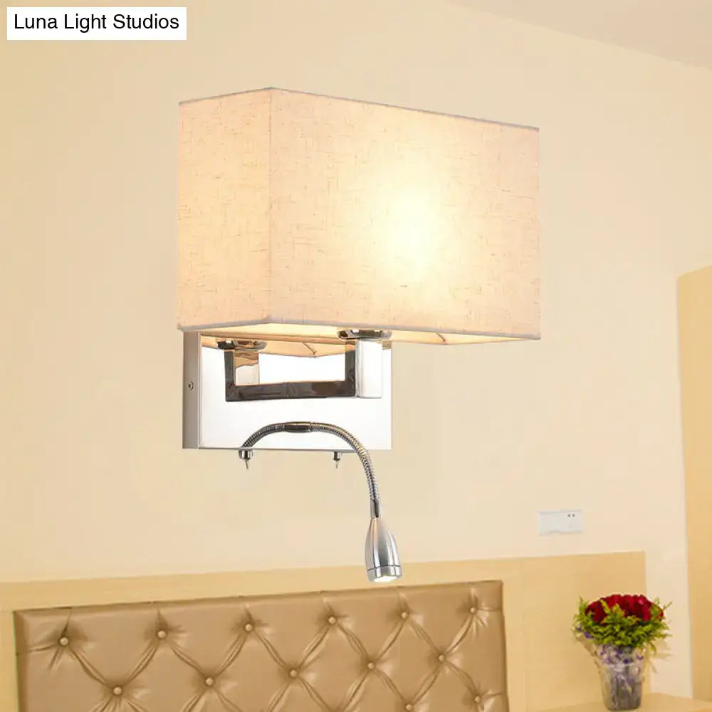 Beige fabric shade 10.5-inch sconce with chrome backplate and flexible arm by Decorbites on Tampa Home & Garden Store