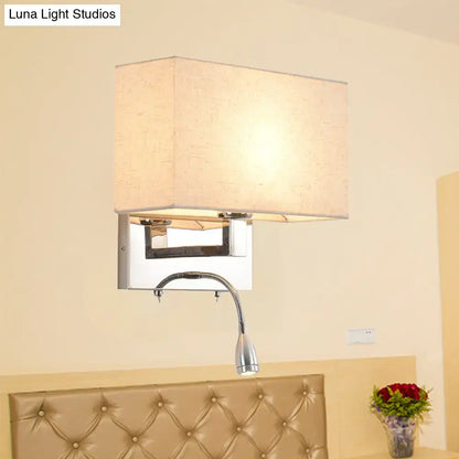 Beige fabric shade 10.5-inch sconce with chrome backplate and flexible arm by Decorbites on Tampa Home & Garden Store
