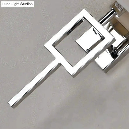 Modern Chrome and Beige Square Sconce Lamp