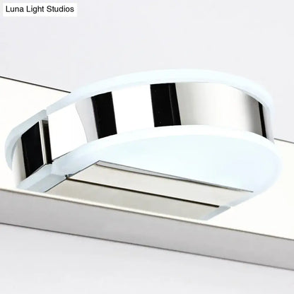 Nickel Geometric LED Light ceiling fixture with chrome band and white housing on Tampa Home & Garden Store