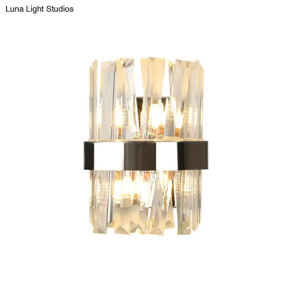 Chrome crystal wall sconce single-bulb design by Decorbites on Tampa Home & Garden Store