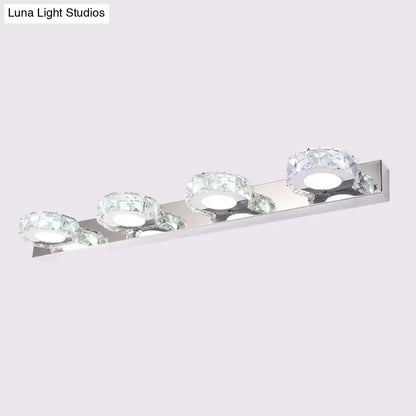 Chrome Gold Crystal Vanity Light by Decorbites, bar with four crystal orb fixtures on Tampa Home & Garden Store