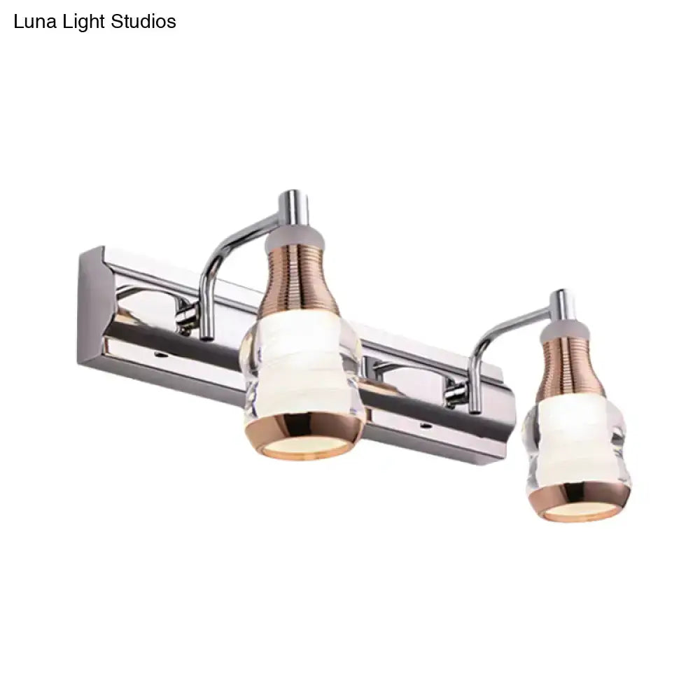 Vanity light fixture chrome and rose gold finish 2-light bathroom wall mount Decorbites on Tampa Home & Garden Store