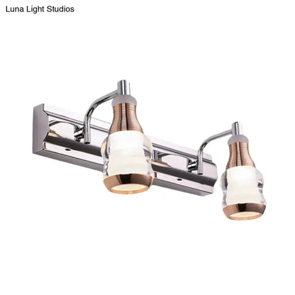 Vanity light fixture chrome and rose gold finish 2-light bathroom wall mount Decorbites on Tampa Home & Garden Store
