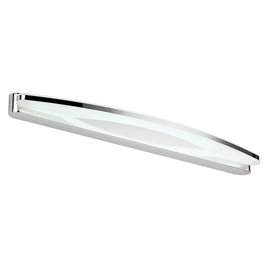 Modern chrome arc LED vanity light bathroom sconce with acrylic diffuser on Tampa Home & Garden Store