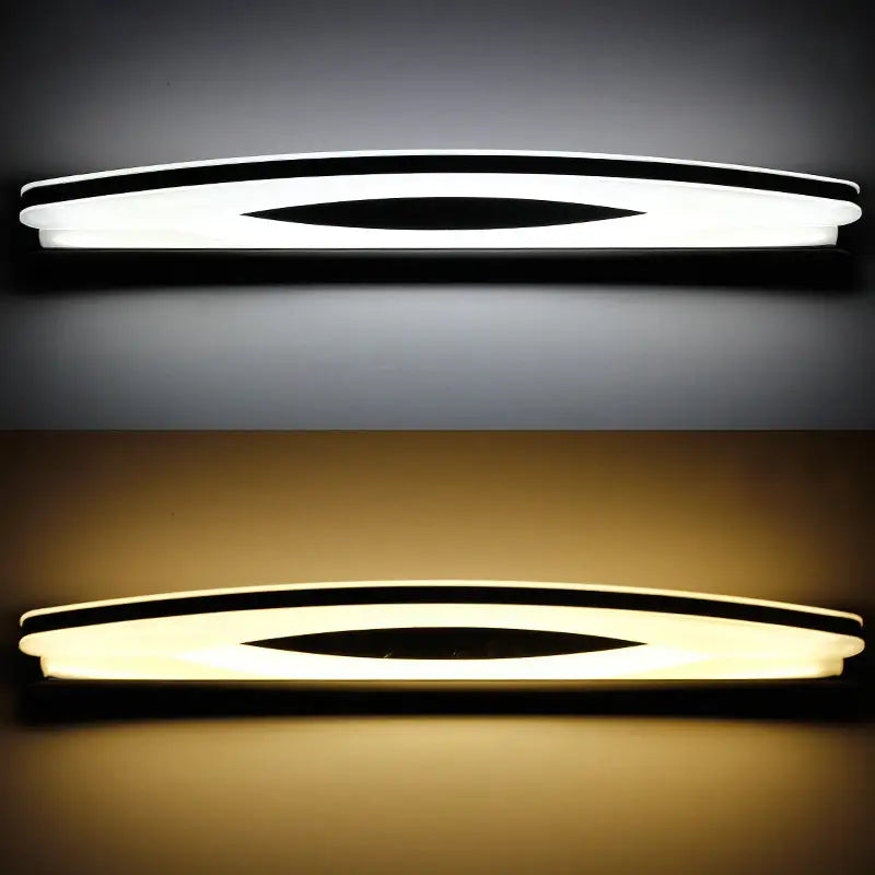 Decorbites chrome arc LED vanity light sconce with acrylic diffuser, 2 shown on Tampa Home & Garden Store