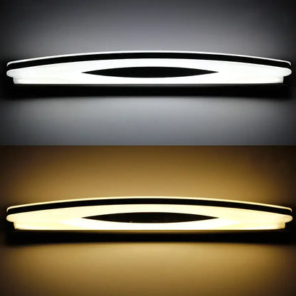 Decorbites chrome arc LED vanity light sconce with acrylic diffuser, 2 shown on Tampa Home & Garden Store