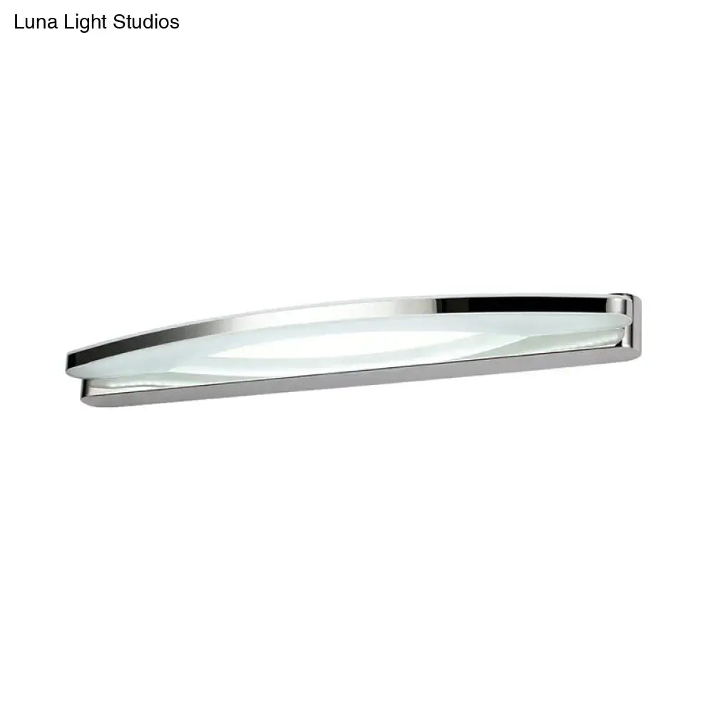 Chrome Arched Vanity Light by Decorbites, chrome finish wall-mounted with glass diffuser on Tampa Home & Garden Store