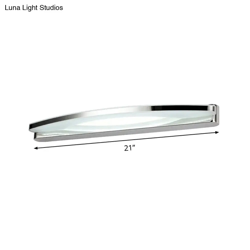 Chrome arched vanity light by Decorbites with glass shade, 21-inch length on Tampa Home & Garden Store