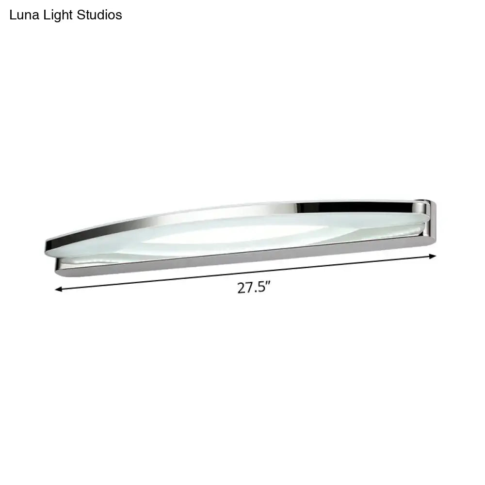 Chrome arched vanity light with frosted glass diffuser, 27.5in length, Decorbites on Tampa Home & Garden Store