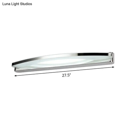 Chrome arched vanity light with frosted glass diffuser, 27.5in length, Decorbites on Tampa Home & Garden Store