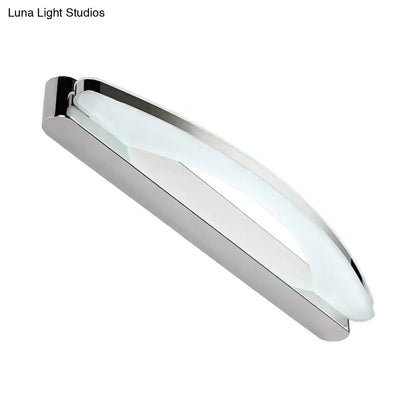 Chrome arched vanity light by Decorbites with frosted glass diffuser on Tampa Home & Garden Store
