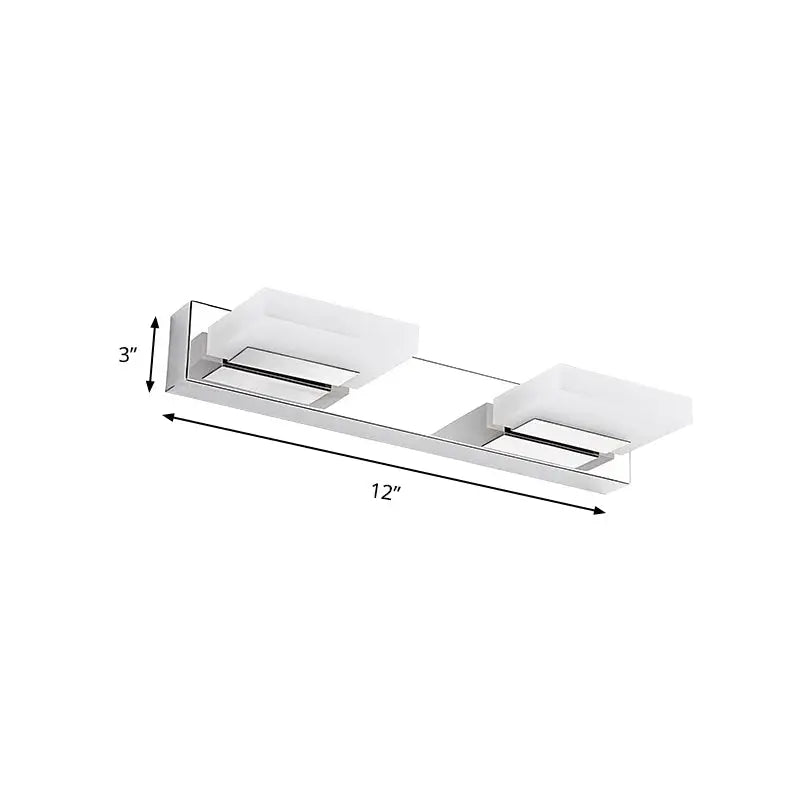 Decorbites chrome vanity light with acrylic shades, 12in bar, 2-light option on Tampa Home & Garden Store