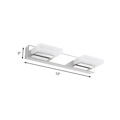 Decorbites chrome vanity light with acrylic shades, 12in bar, 2-light option on Tampa Home & Garden Store