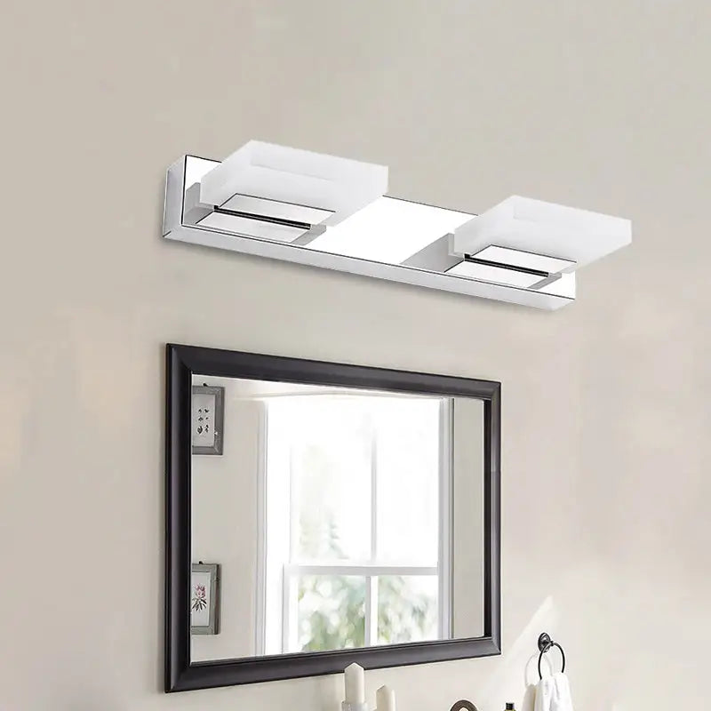 Chrome vanity light with acrylic rectangular shades, 2-light option by Decorbites on Tampa Home & Garden Store