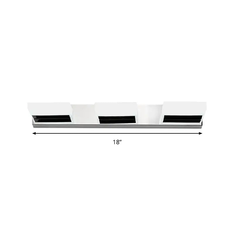 Decorbites chrome vanity light bar with acrylic shades, 18-inch, 3-light on Tampa Home & Garden Store