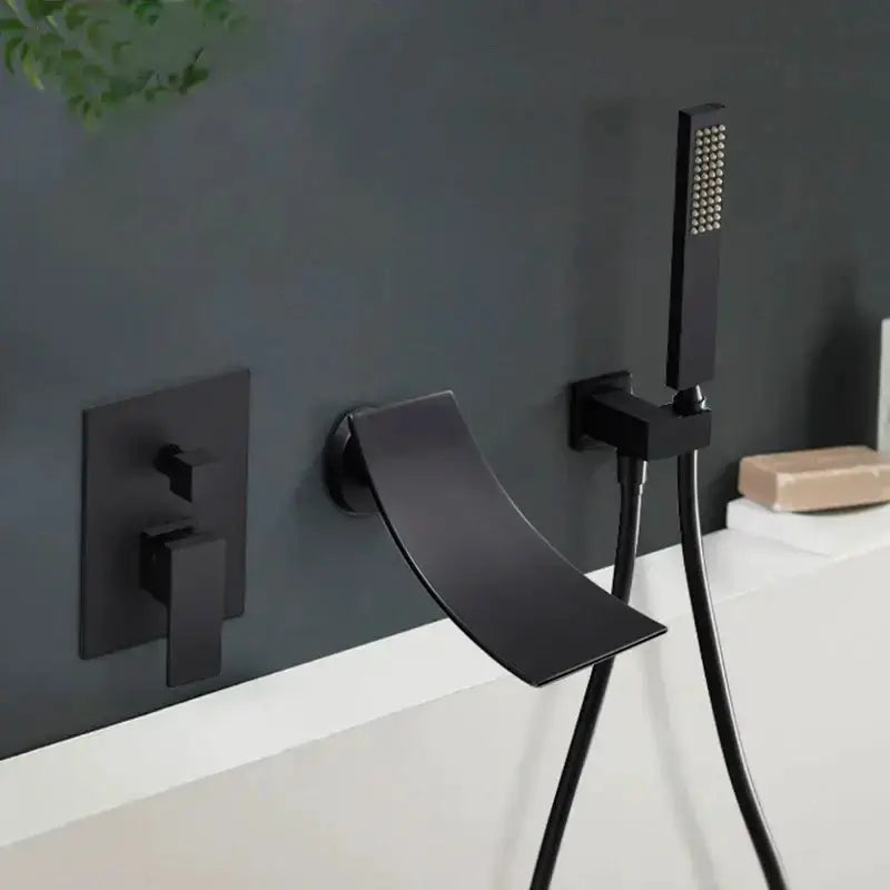 Chrome Bathtub Faucet Mixer with Waterfall Spout