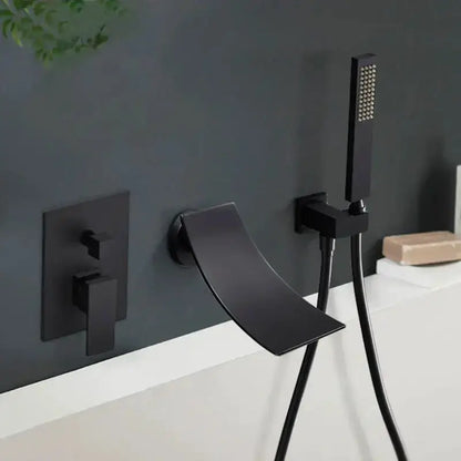 Chrome Bathtub Faucet Mixer with Waterfall Spout