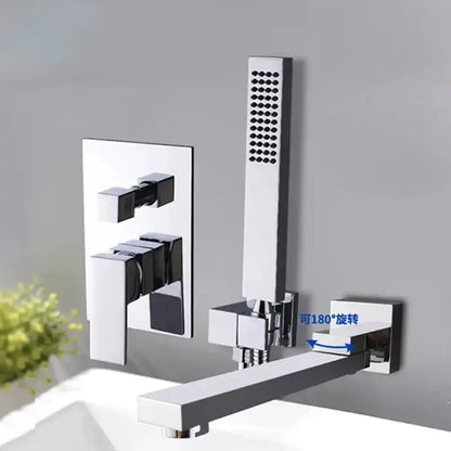 Chrome Bathtub Faucet Mixer with Waterfall Spout