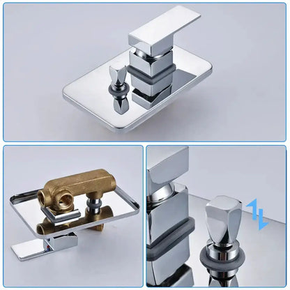 Chrome Bathtub Faucet Mixer with Waterfall Spout