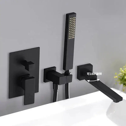Chrome Bathtub Faucet Mixer with Waterfall Spout