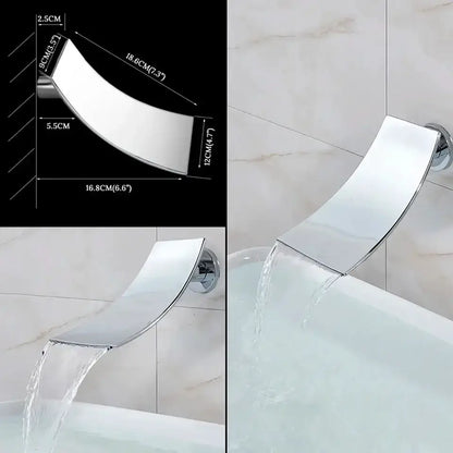 Chrome Bathtub Faucet Mixer with Waterfall Spout