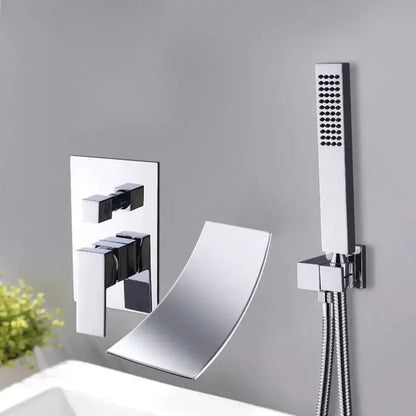 Chrome Bathtub Faucet Mixer with Waterfall Spout