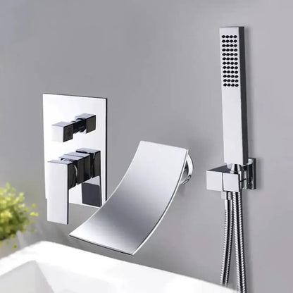 Chrome Bathtub Faucet Mixer with Waterfall Spout
