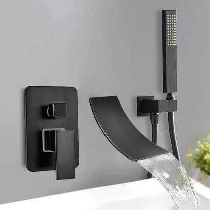 Chrome Bathtub Faucet Mixer with Waterfall Spout