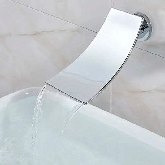 Decorbites modern chrome bathtub faucet mixer with waterfall spout, wall-mounted fixture on Tampa Home & Garden Store