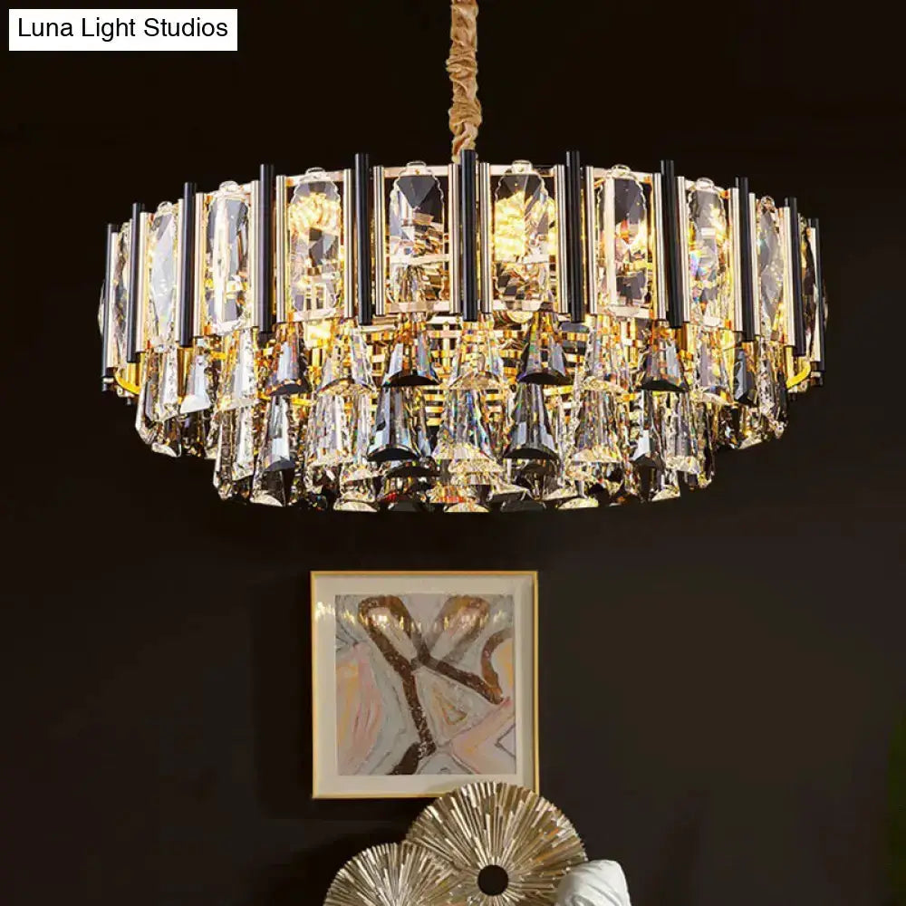 Modern chrome beveled crystal chandelier living room pendant light by Decorbites on Tampa Home & Garden Store
