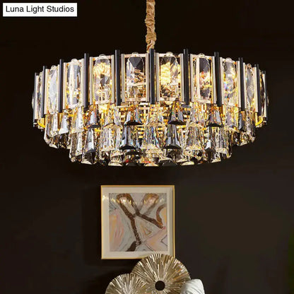 Modern chrome beveled crystal chandelier living room pendant light by Decorbites on Tampa Home & Garden Store