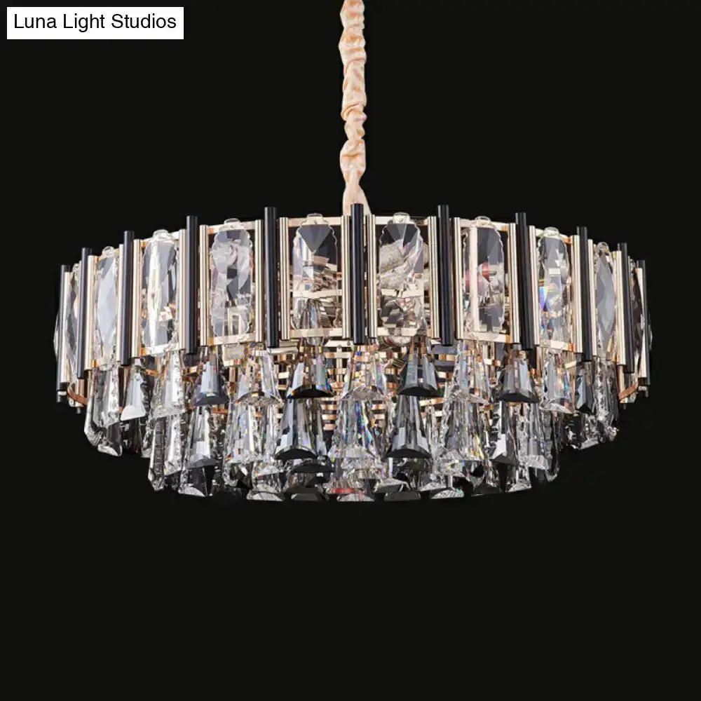 Modern chrome beveled crystal chandelier pendant light with hanging prisms Decorbites on Tampa Home & Garden Store