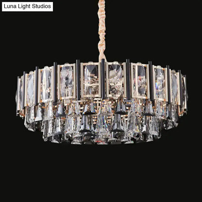 Modern chrome beveled crystal chandelier pendant light with hanging prisms Decorbites on Tampa Home & Garden Store