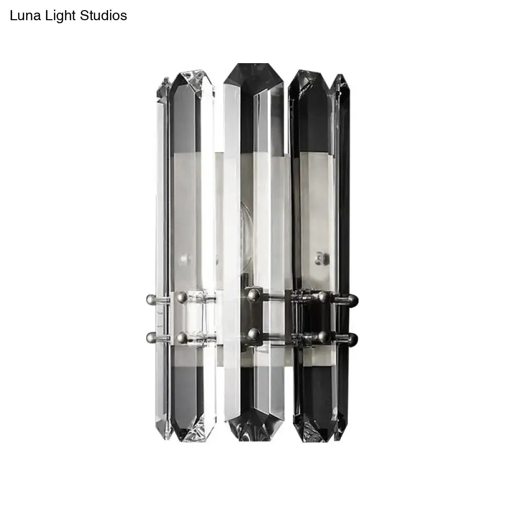 Crystal Chrome Wall Sconce with faceted glass prisms and chrome hardware Decorbites on Tampa Home & Garden Store