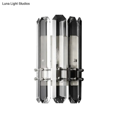 Crystal Chrome Wall Sconce with faceted glass prisms and chrome hardware Decorbites on Tampa Home & Garden Store