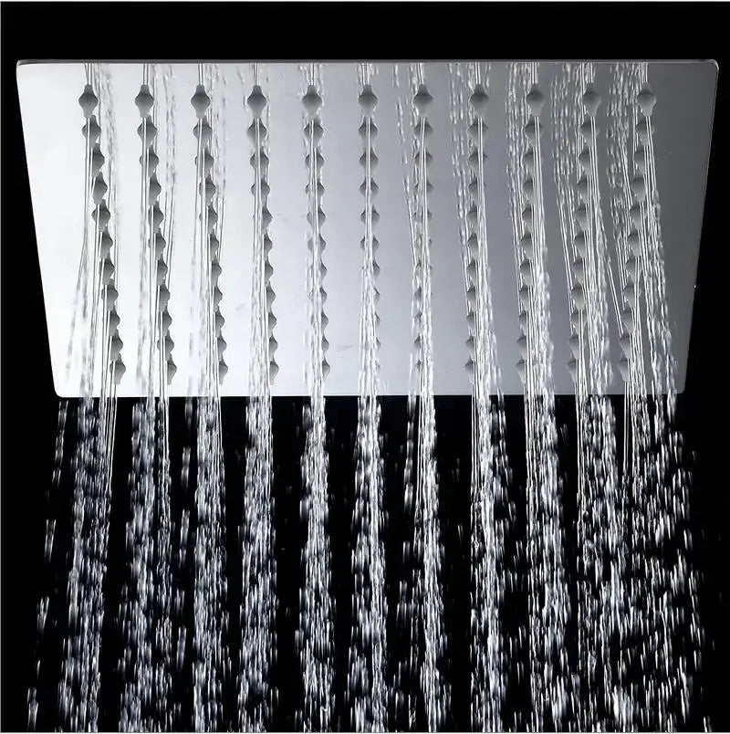 Square chrome brass rain shower head by Decorbites, modern bathroom fixture on Tampa Home & Garden Store