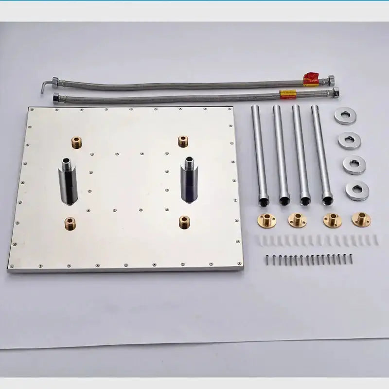 Shower head kit modern chrome & brushed nickel led rainfall with mounting plate Decorbites on Tampa Home & Garden Store