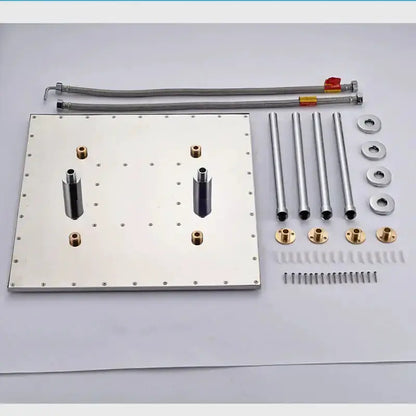 Shower head kit modern chrome & brushed nickel led rainfall with mounting plate Decorbites on Tampa Home & Garden Store
