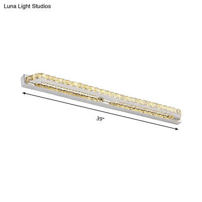 Modern chrome amber crystal LED vanity light bathroom sconce, 39-inch linear, Decorbites on Tampa Home & Garden Store