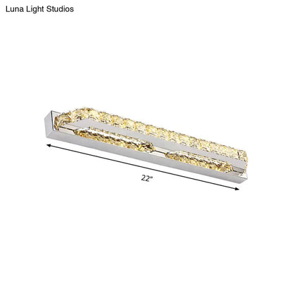 LED vanity light with chrome finish and amber crystal accents, 22-inch Decorbites sconce on Tampa Home & Garden Store