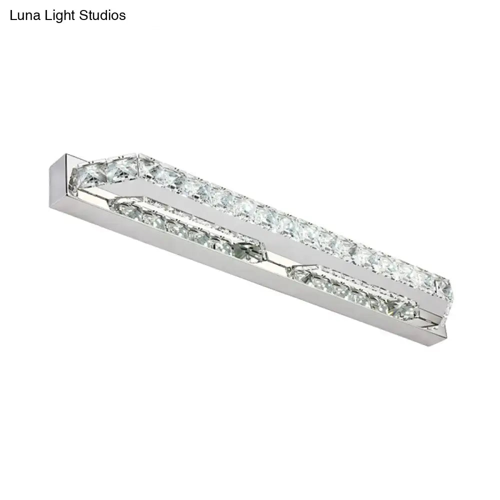 Modern chrome clear amber crystal LED vanity light bathroom sconce Decorbites on Tampa Home & Garden Store