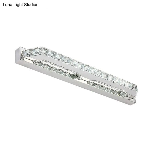 Modern chrome clear amber crystal LED vanity light bathroom sconce Decorbites on Tampa Home & Garden Store